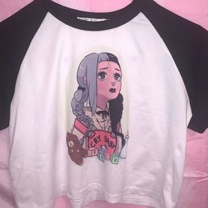 Melanie Martinez crybaby crop top baseball tee